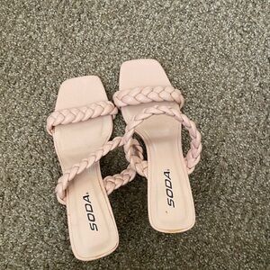 Soda Women's Light Pink Braided Sandals